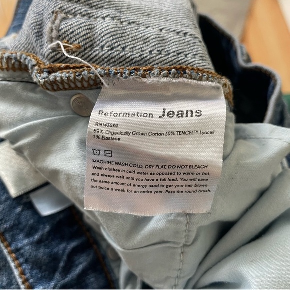 REFORMATION Liza Palermo Blue Ultra High Waist Straight Leg Jeans EUC Size 26 - Picture 8 of 10